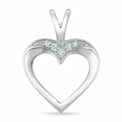 hart diamant hanger in 9 caraat witgoud 0,05 ct