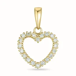 hart diamant hanger in 9 caraat goud 0,16 ct