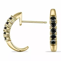 zwart diamant halfcreool in 9 karaat goud met diamant 