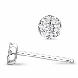 briljant oorbellen in 9 karaat witgoud met diamant 