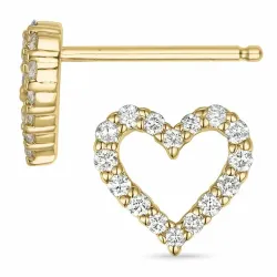 hart diamant oorbellen in 9 karaat goud met diamant 