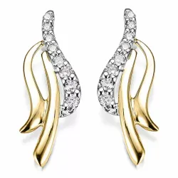 diamant oorbellen in 9 karaat goud en witgoud met diamant 