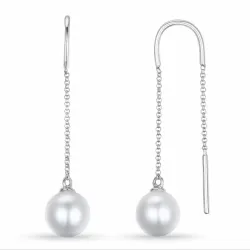 parel ketting oorbellen in 9 karaat witgoud