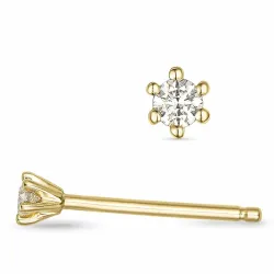 2 x 0,03 ct diamant solitaire oorbel in 9 karaat goud met diamant 