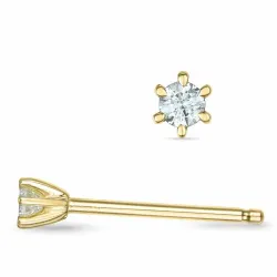 2 x 0,03 ct diamant solitaire oorbel in 9 karaat goud met diamant 