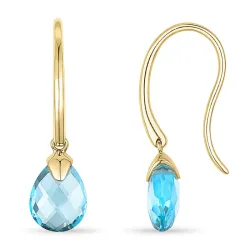 blauwe topaas oorbellen in 9 karaat goud met topaas 