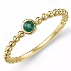 rond smaragd ring in 9 karaat goud 0,13 ct