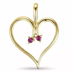 elegant hart robijn hanger in 9 caraat goud 0,54 ct