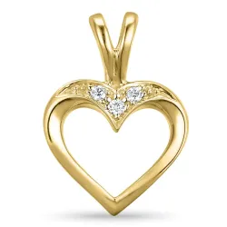 hart hanger in 9 caraat goud 0,02 ct