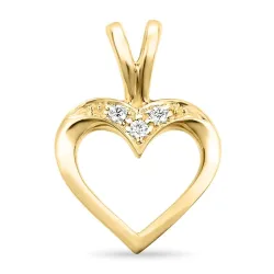 hart robijn hanger in 9 caraat goud 0,02 ct
