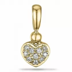 Hart diamant hanger in 9 caraat goud 0,10 ct