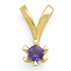 amethist solitaire hanger in 9 caraat goud 0,25 ct ct