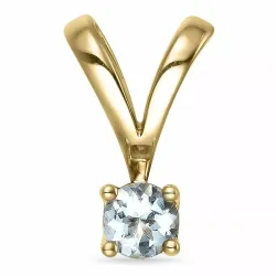aquamarijn hanger in 9 caraat goud 0,25 ct