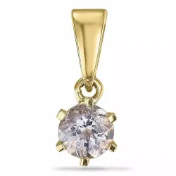 Rond morganit hanger in 9 caraat goud 0,22 ct