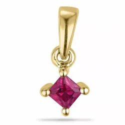 Vierkant robijn hanger in 9 caraat goud 0,17 ct