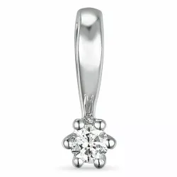 diamant solitaire hanger in 9 caraat witgoud 0,05 ct