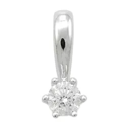 diamant hanger in 9 caraat witgoud 0,10 ct