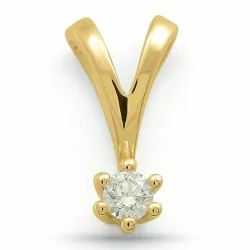 diamant solitaire hanger in 9 caraat goud 0,10 ct