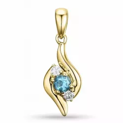 elegant abstract topaas diamanten hanger in 9 caraat goud 0,05 ct 0,15 ct