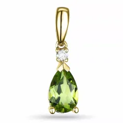 peridoot diamanten hanger in 9 caraat goud 0,03 ct 0,90 ct