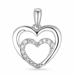 hart diamant hanger in 9 caraat witgoud 0,12 ct