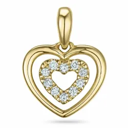 hart diamant hanger in 9 caraat goud 0,06 ct