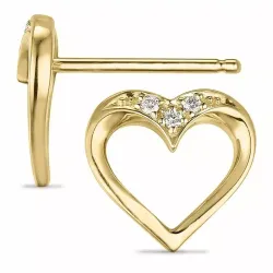 hart diamant oorbellen in 9 karaat goud met diamant 