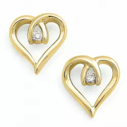 Hart briljant oorbellen in 9 karaat goud met diamanten 