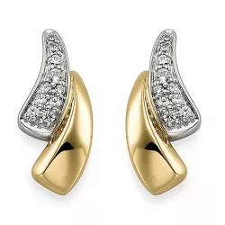 diamant oorbellen in 9 karaat goud en witgoud met diamant 