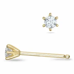 2 x 0,07 ct diamant solitaire oorbel in 9 karaat goud met diamant 