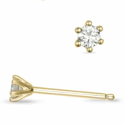 2 x 0,07 ct solitaire oorbel in 9 karaat goud met diamant 