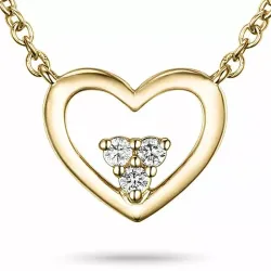 42 cm ketting met hanger in 9 karaat goud 0,06 ct