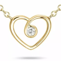 42 cm ketting met hanger in 9 karaat goud 0,05 ct