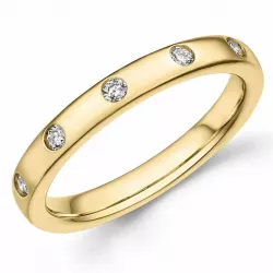 eenvoudige diamant ring in 9 karaat goud 0,15 ct