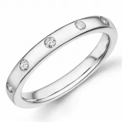 eenvoudige diamant ring in 9 karaat witgoud 0,15 ct