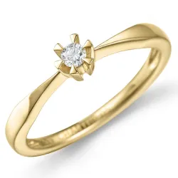 campagne - solitaire ring in 14 karaat goud 0,05 ct