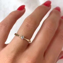 0,10 ct diamant solitaire ring in 14 karaat goud 0,11 ct