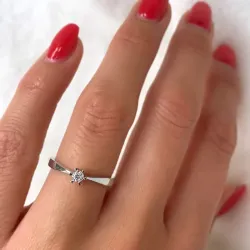 0,10 ct diamant solitaire ring in 14 karaat witgoud 0,11 ct