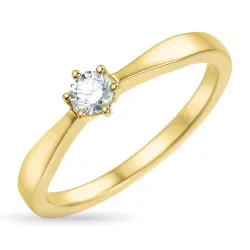 diamant solitaire ring in 14 karaat goud 0,20 ct