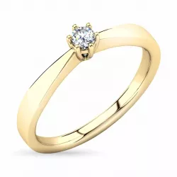 diamant solitaire ring in 14 karaat goud 0,07 ct