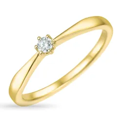 diamant solitaire ring in 14 karaat goud 0,07 ct