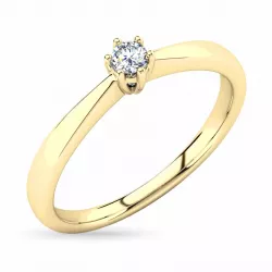diamant solitaire ring in 14 karaat goud 0,12 ct