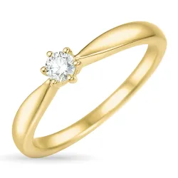 diamant solitaire ring in 14 karaat goud 0,12 ct