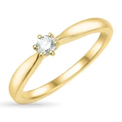 diamant solitaire ring in 14 karaat goud 0,15 ct