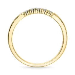 diamant mémoire ring in 14 karaat goud 5 x 0,03 ct