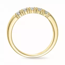 diamant mémoire ring in 14 karaat goud 5 x 0,07 ct