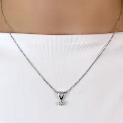 campagne - diamant hanger in 14 caraat witgoud 0,05 ct