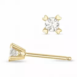 2 x 0,11 ct campagne - diamant oorsteker in 14 karaat goud met diamant 