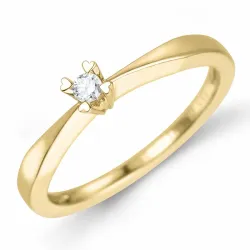 campagne - diamant solitaire ring in 14 karaat goud 0,05 ct