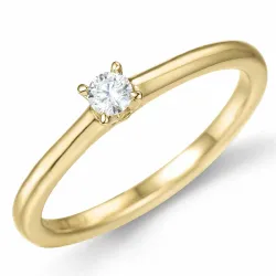 campagne - diamant solitaire ring in 14 karaat goud 0,12 ct